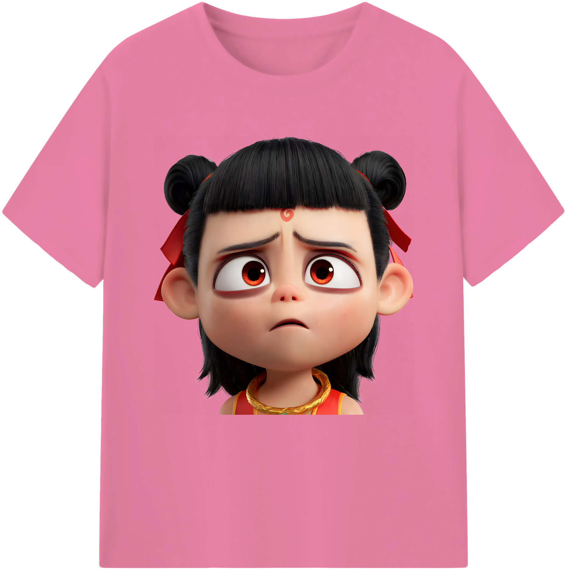 （画像用） Ne Zha 2 ナタ 魔童の大暴れ 綿100％半袖Tシャツ（フロントプリント）